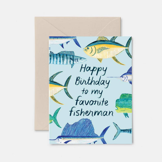 Salty Kai - Happy Birthday Fisherman Card 