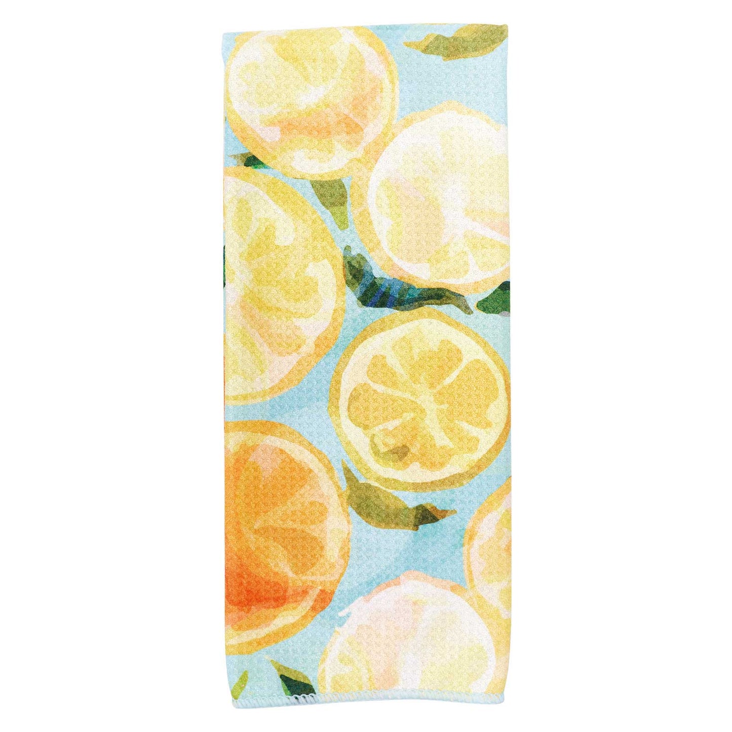 rockflowerpaper - LEMON SLICES blu Kitchen Tea Towel
