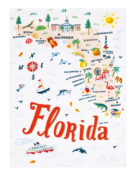 Peking Handicraft- Florida Printed Kitchen Towel
