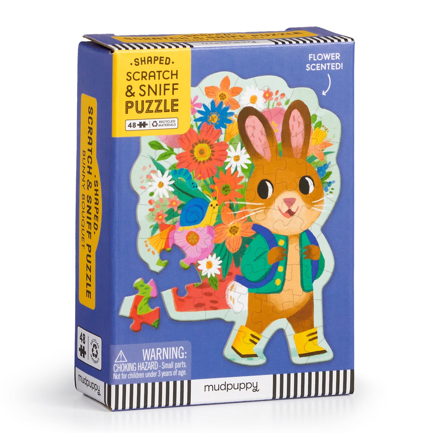 Chronicle Books - Bunny Bouquet 48 Piece Scratch & Sniff Shaped Mini Puzzle