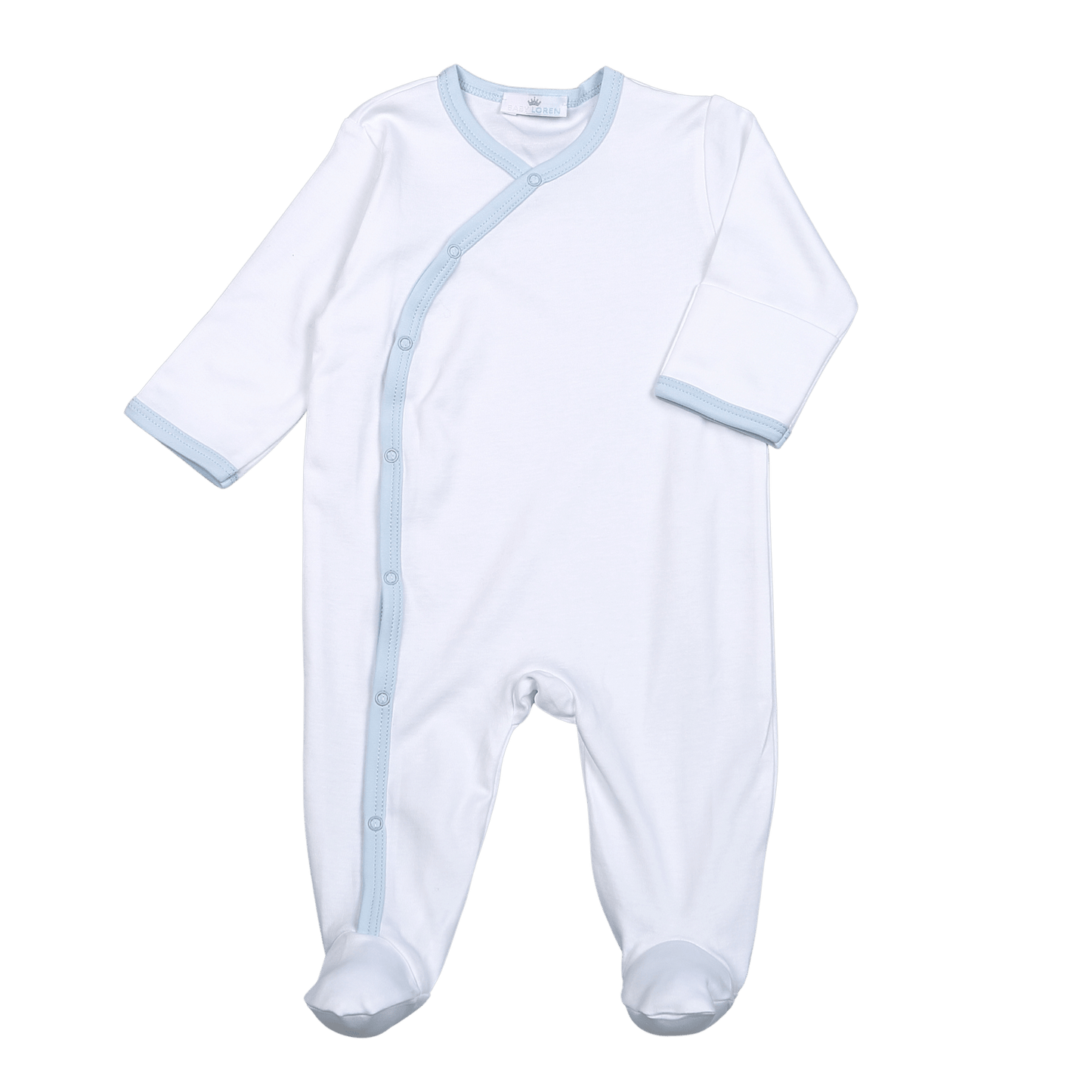 Hug Me First - WNB-114 BLUE/WHITE KIMONO PIMA FOOTIE