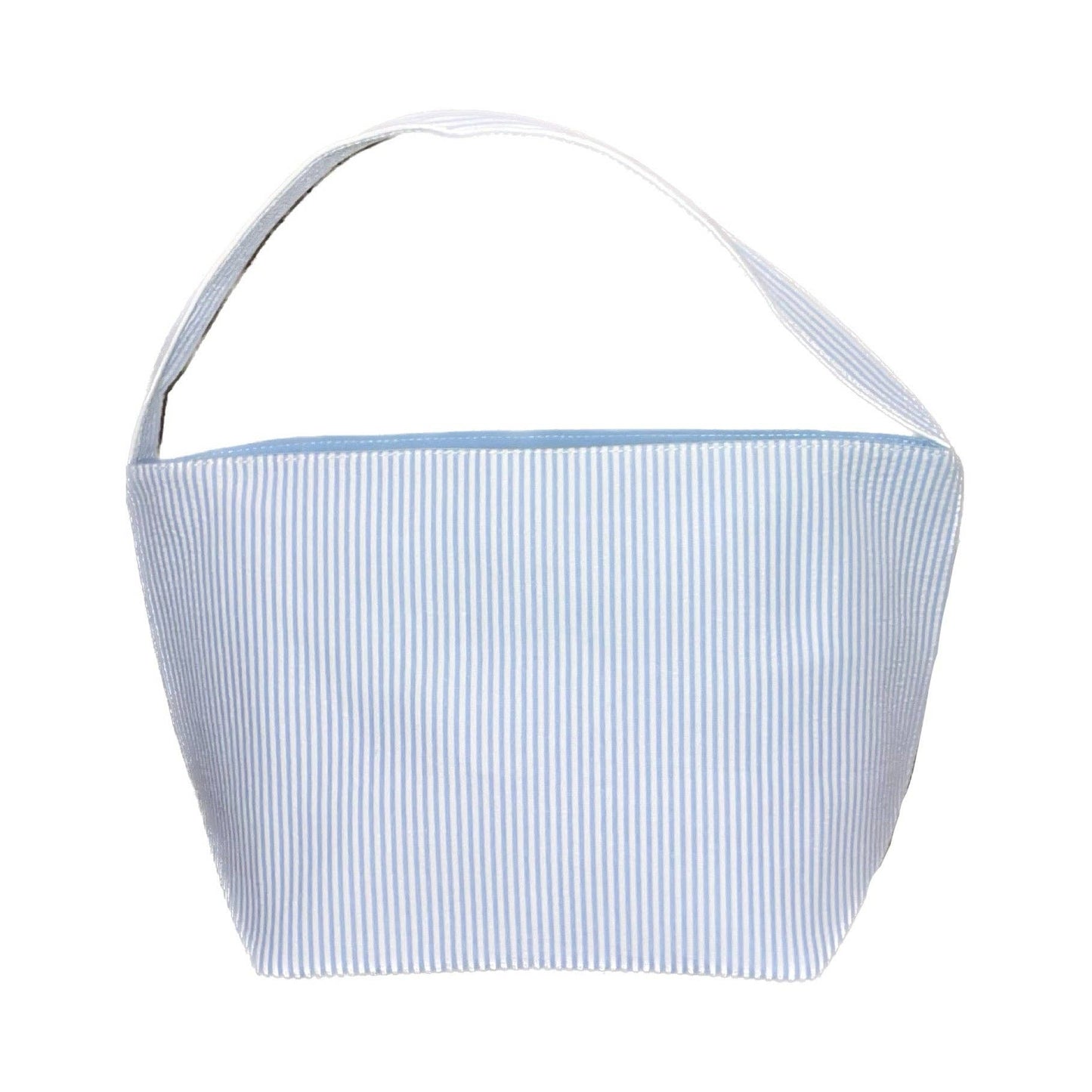 Love That Cotton - Gingham/Seersucker Bucket Bag - Easter Basket  with Egg Embroidery
