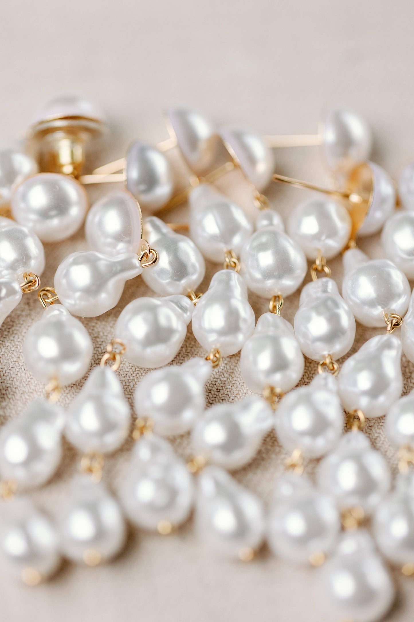 St. Armands Design of Sarasota- Natural Pearl Statement Drop Earrings