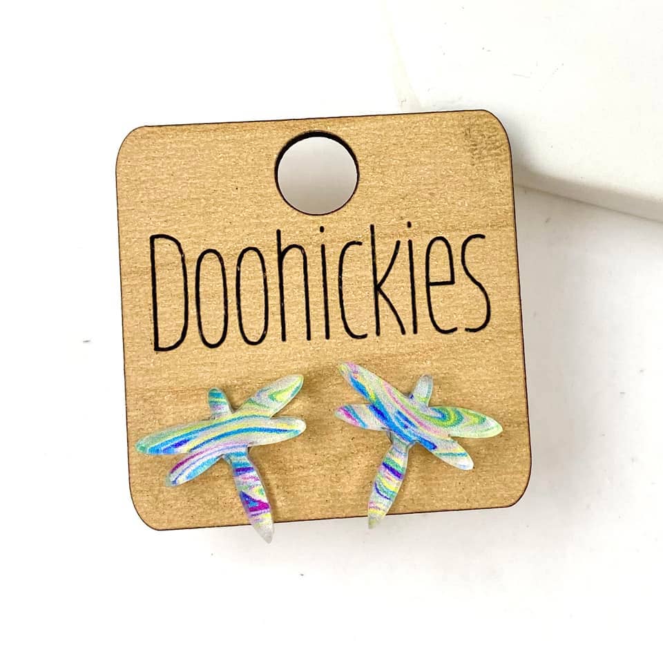 Doohickies - Acrylic Spring Stud Earrings