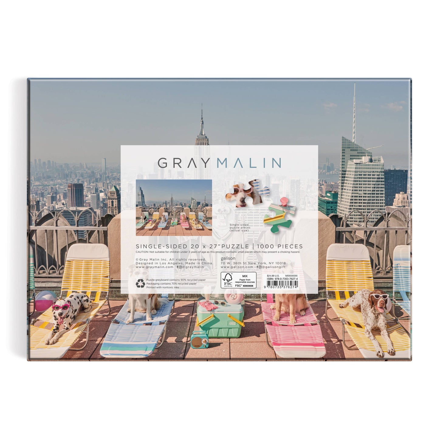 Chronicle Books - Gray Malin The Dogs of New York City 1000 Piece Puzzle