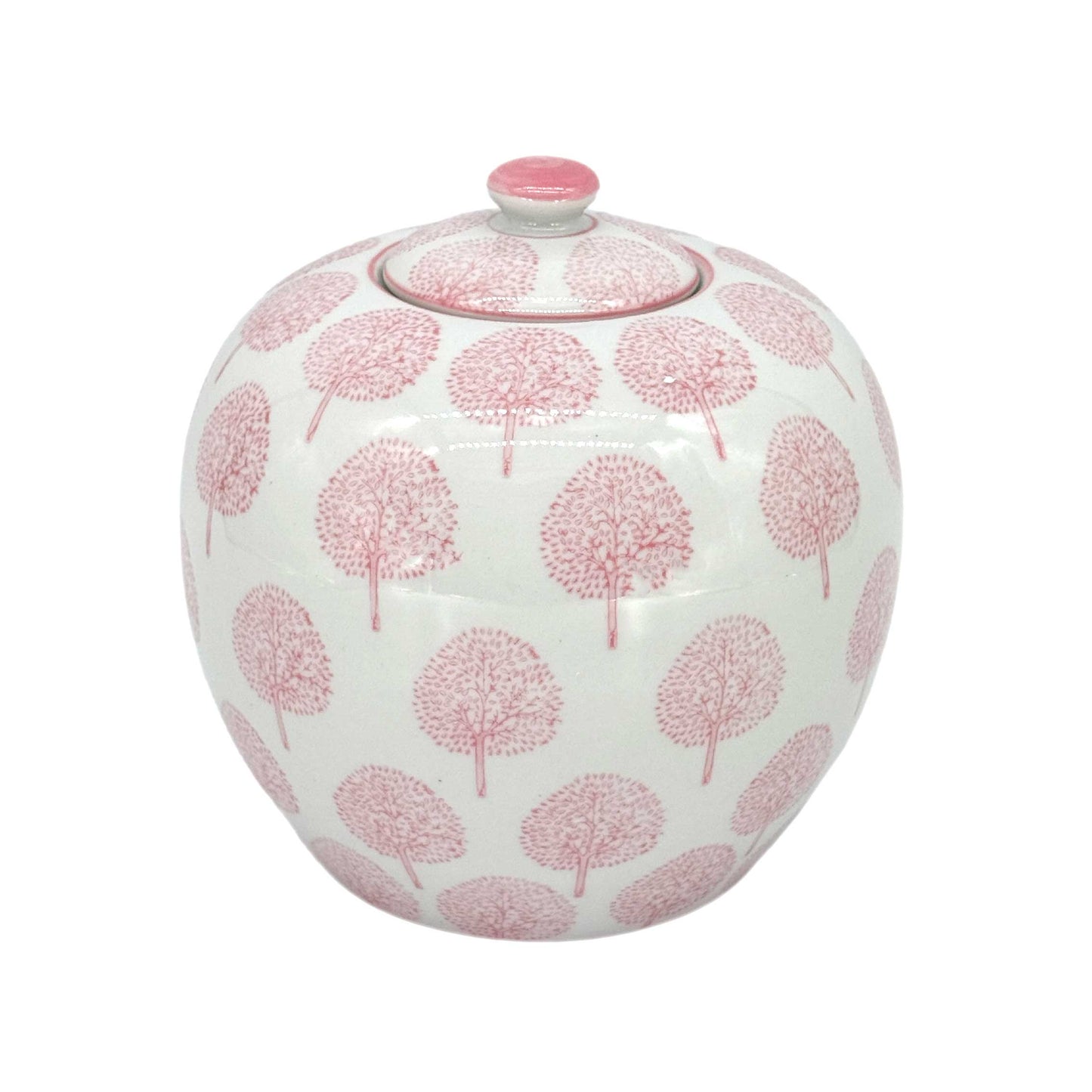 Galt International Company - Pink & White Floral Ceramic Chinoiserie Ginger Jar 8"