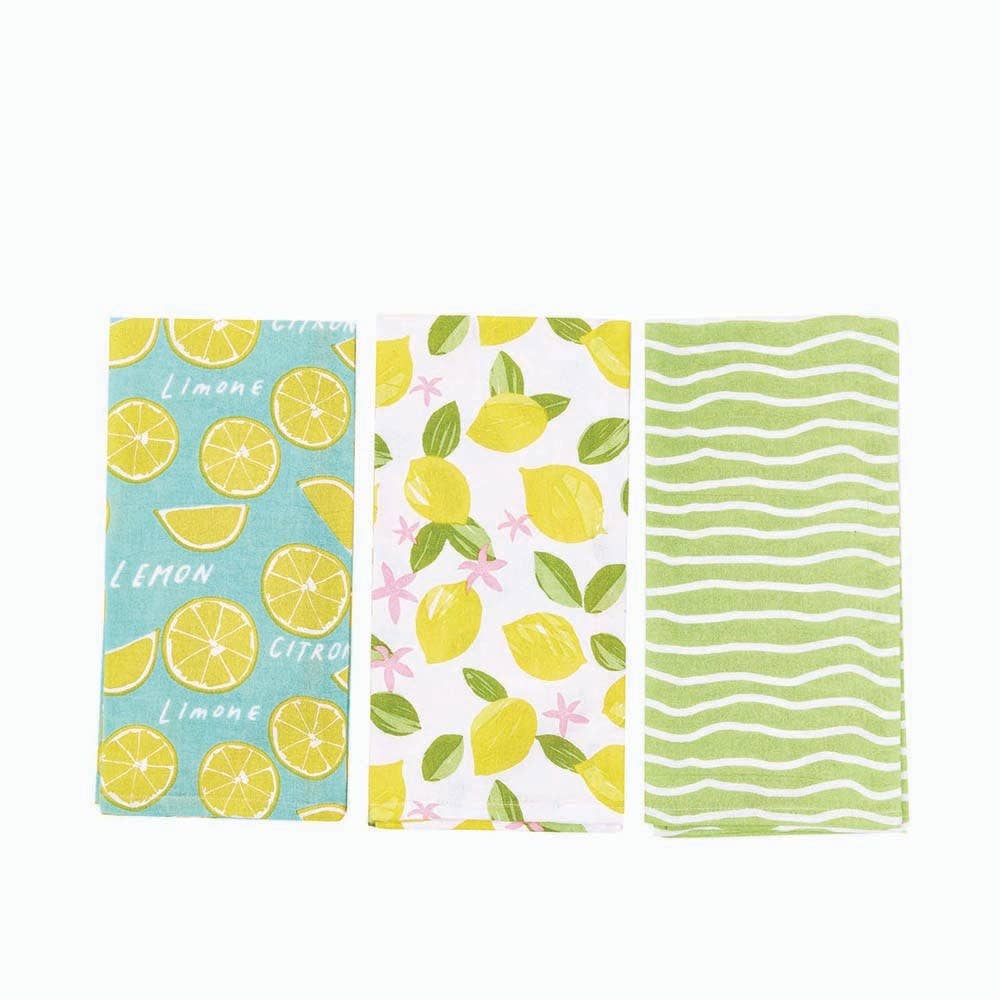LIMONE Cotton Kitchen Towels, Set of 3