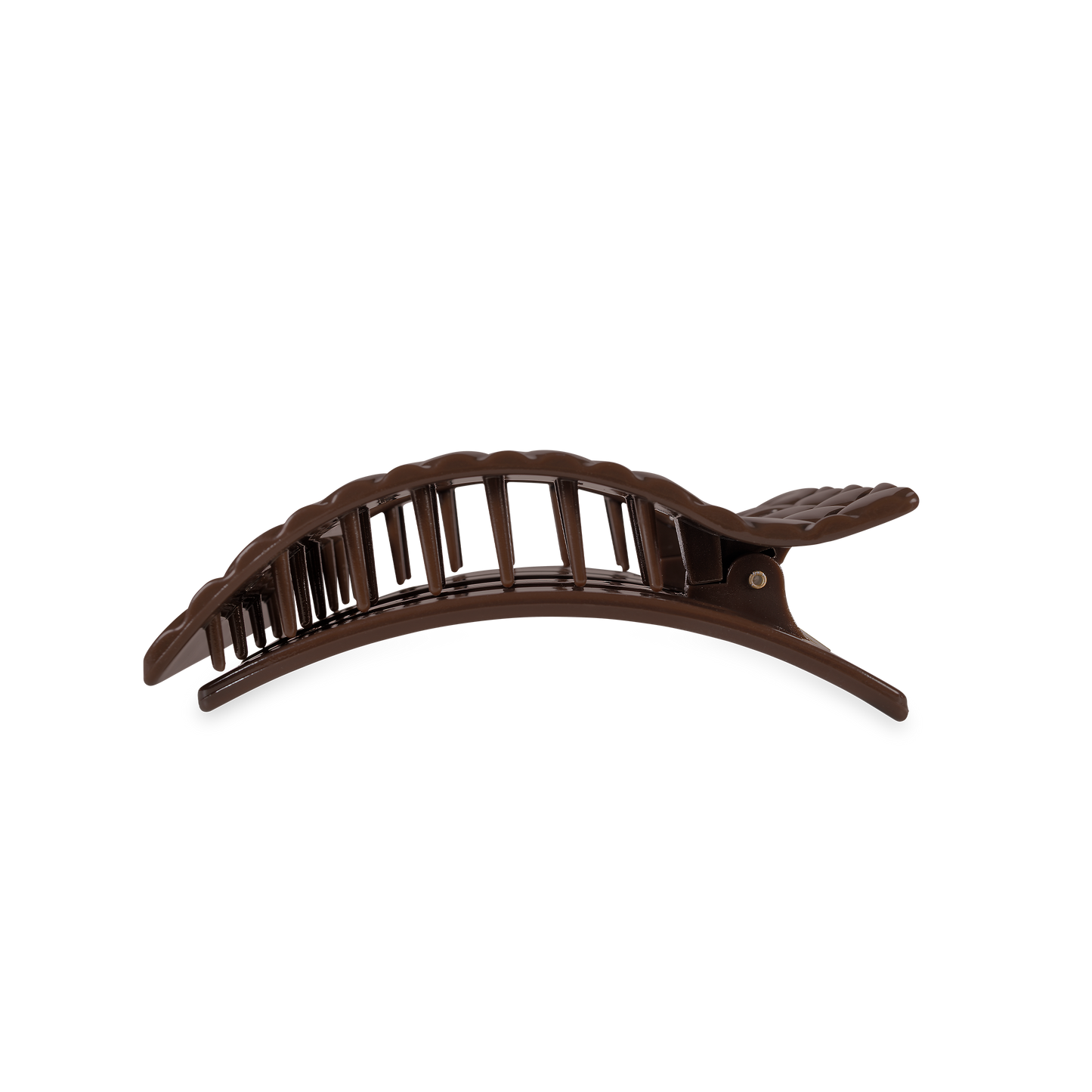 TELETIES - Flat Rectangle Hair Clip | Medium | Truly Taupe Quilted