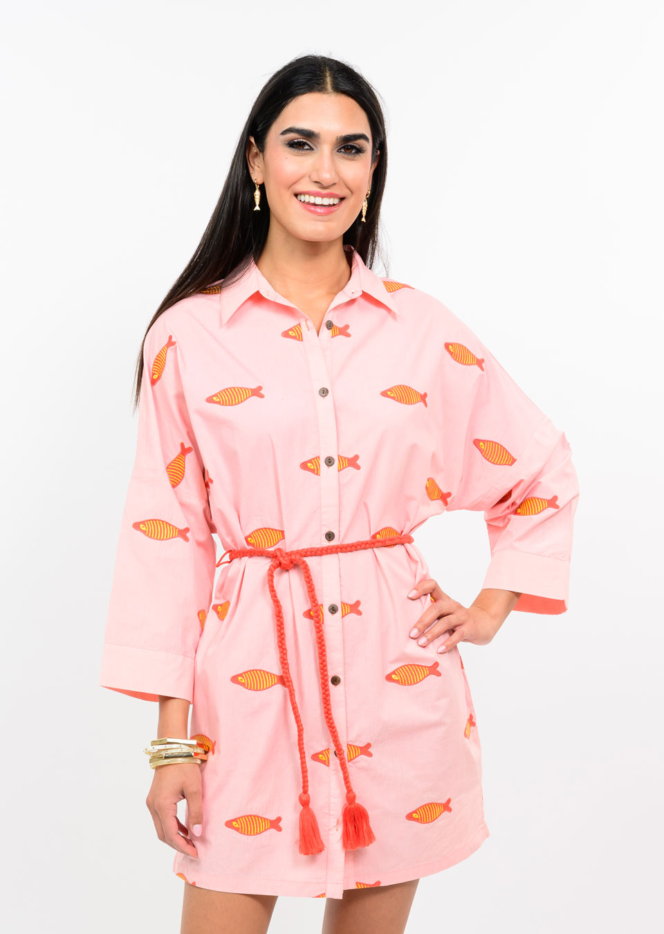 Ivy Jane - Embroidered Fish Shirtdress