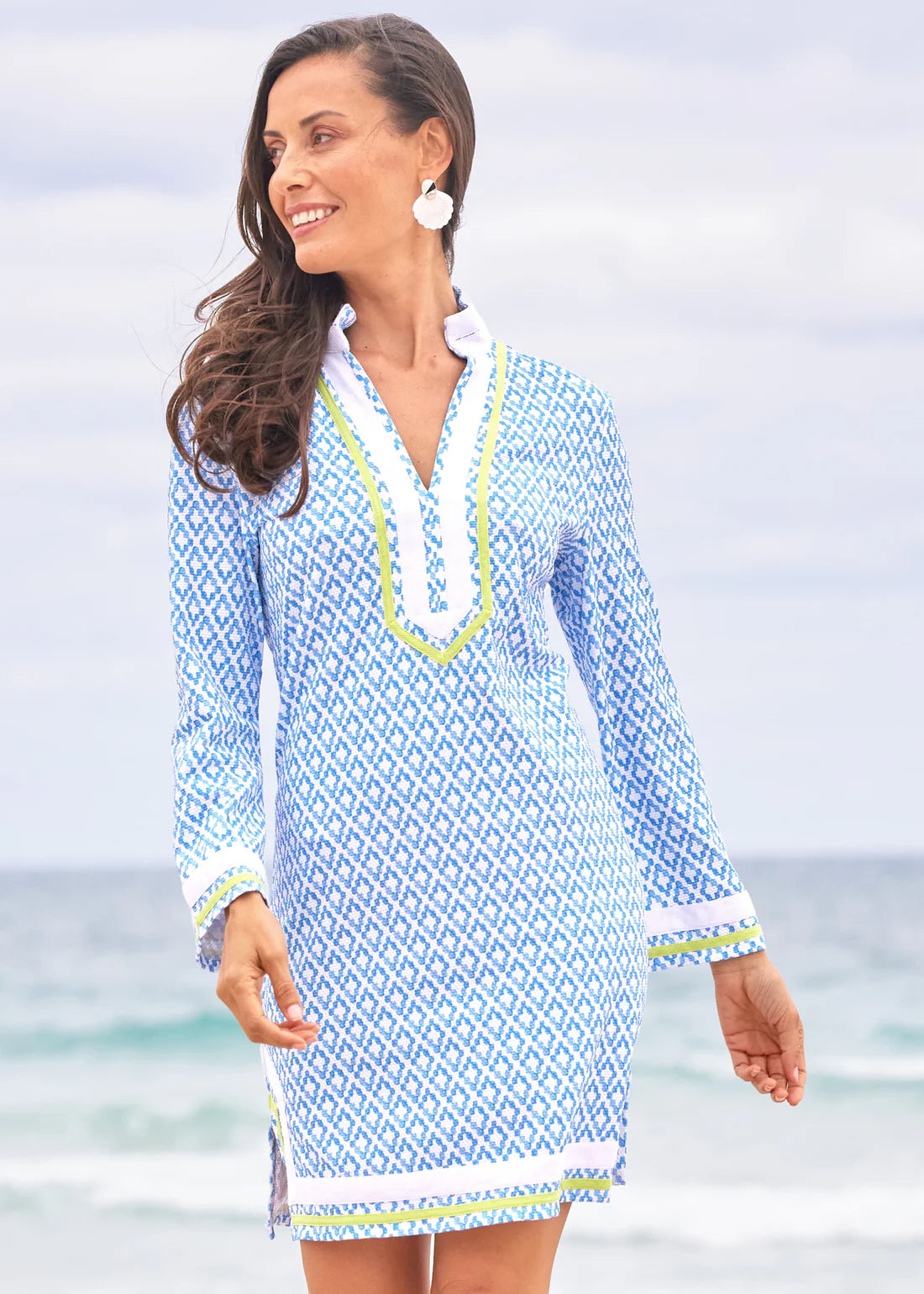 Cabana Life - Seaside Long Sleeve Tunic Cover Up