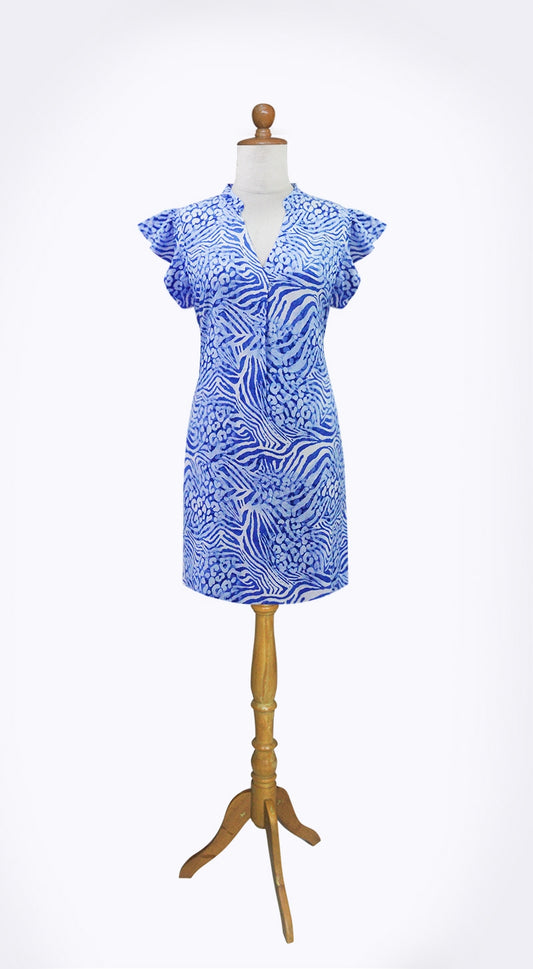 la mer luxe - Blue Animal Abstract - SS Blakeley Dress