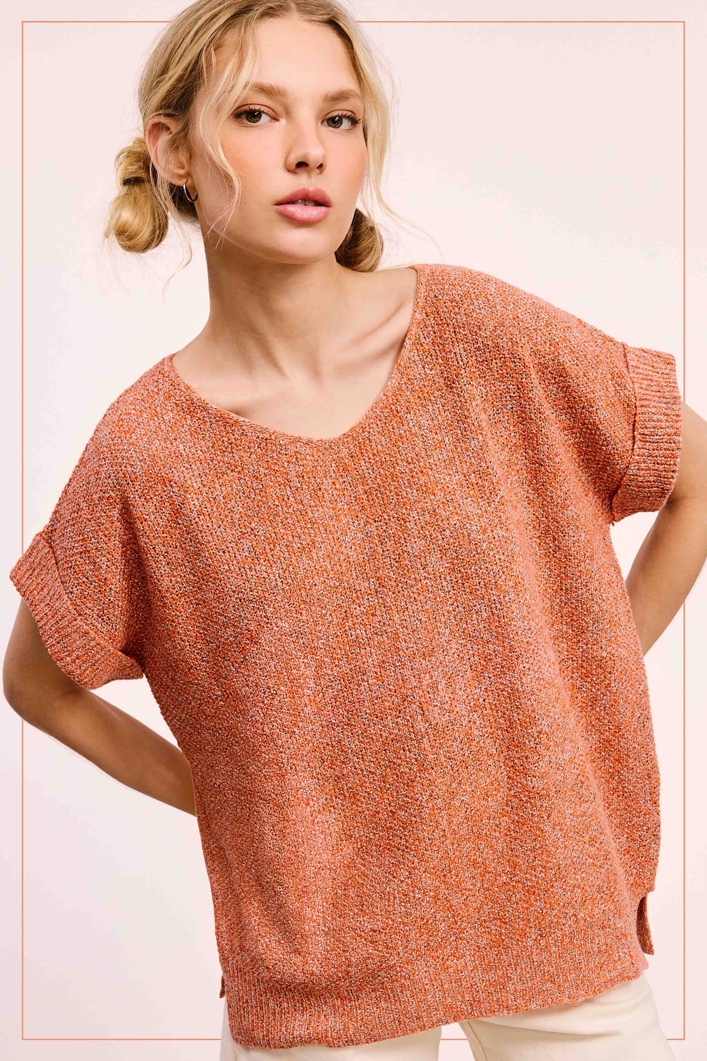 La Miel - Soft Lightweight Loose Fit Textured Pullover Sweater