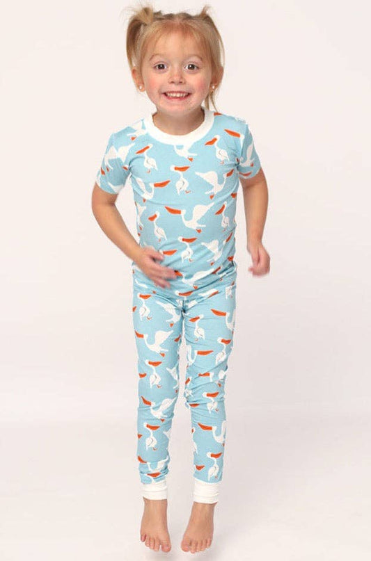 Southern Slumber - Pelican Short Sleeve 2 Piece Toddler Bamboo Pajama Set