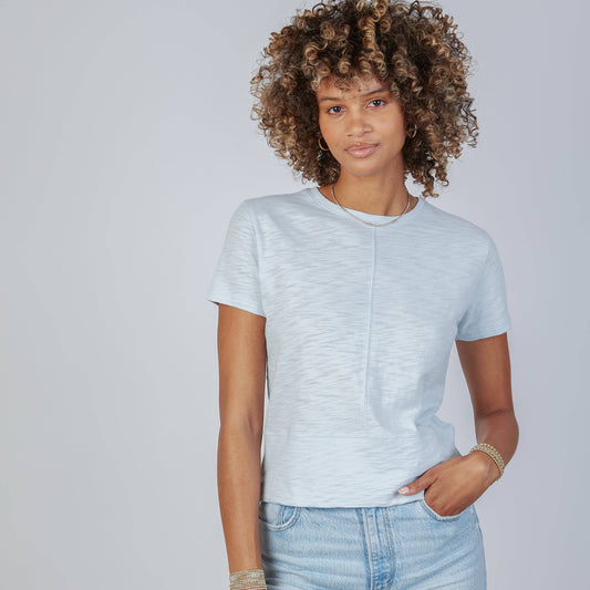 erin gray - Celia Perfect Length Tee in Sky Blue - Short Sleeve