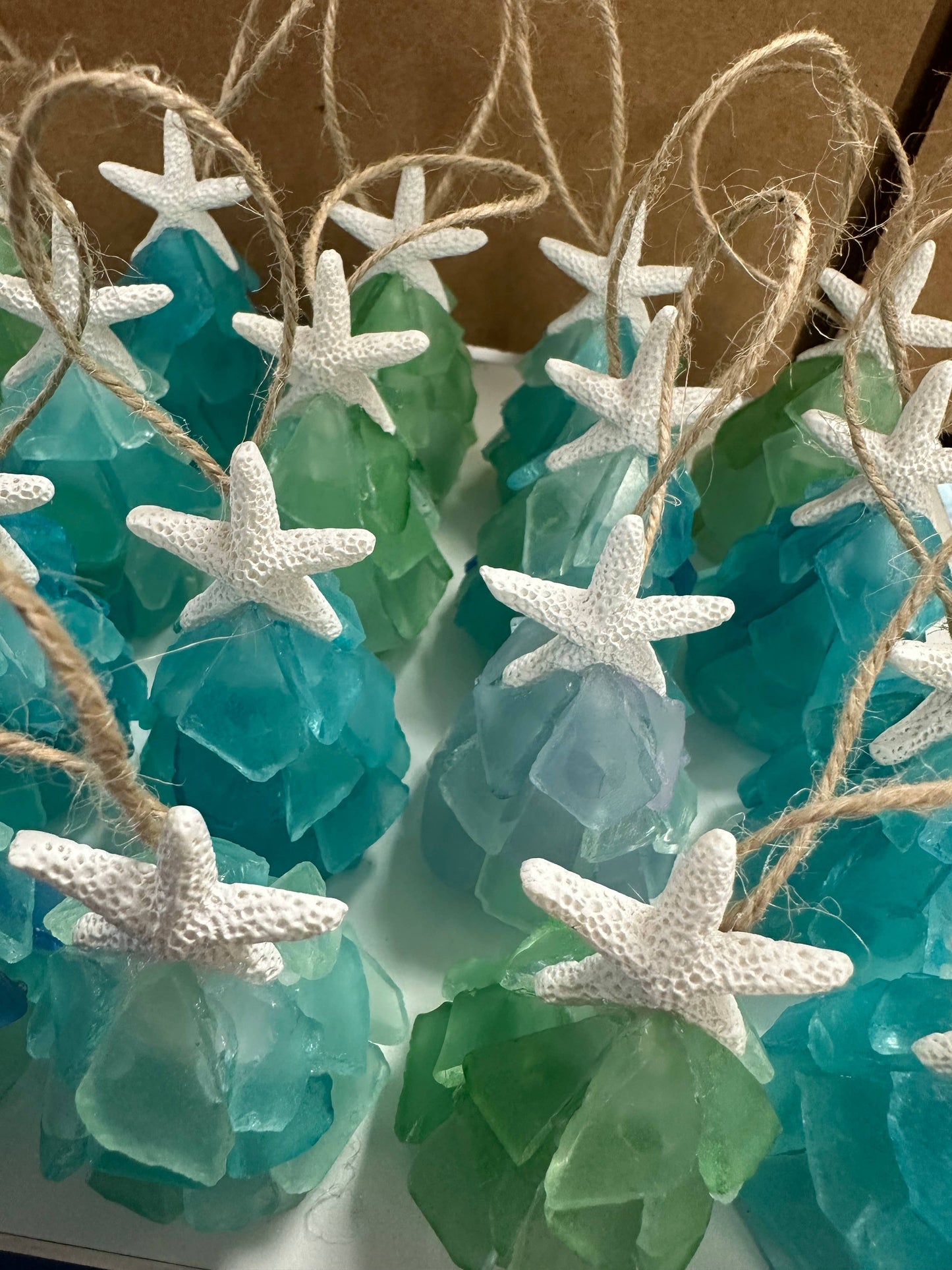 Sea Glass 3D Christmas Ornament - Personalized Tag