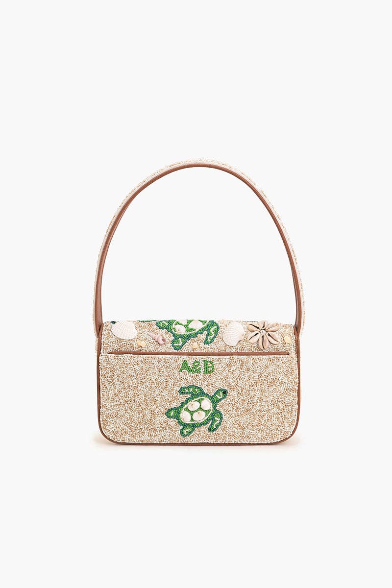 America & Beyond - Sea Turtle Shell Beaded Shoulder Bag