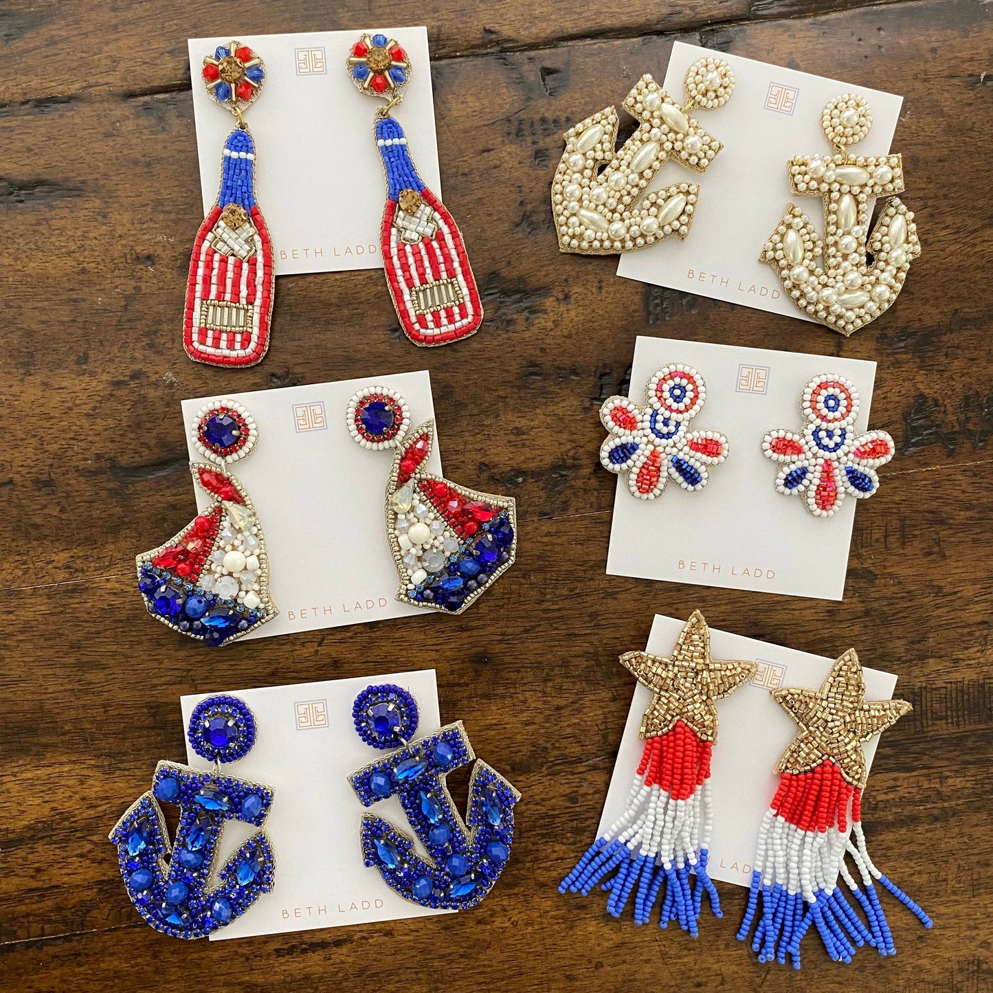 Beth Ladd Collections - Blue Anchor Earrings