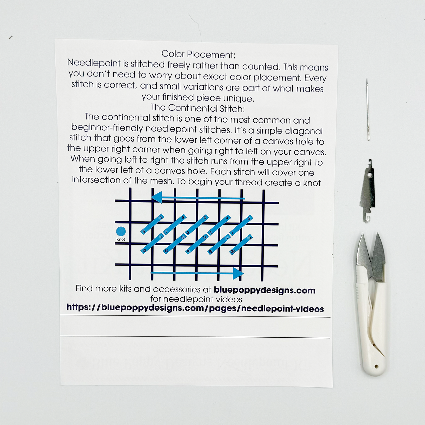 Blue Poppy Designs - Crack Dot Bam Needlepoint Kit (Mahjong)