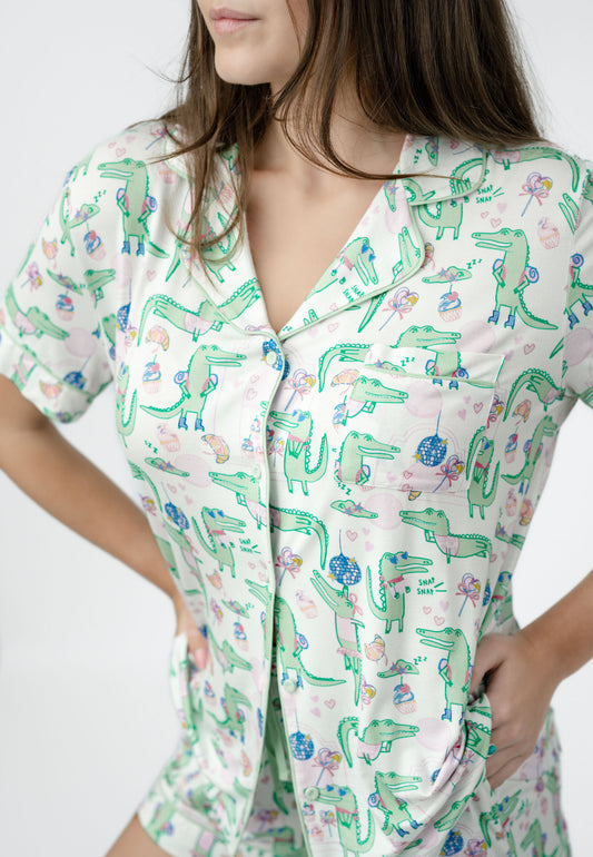IMBALI - Alligator Disco Short Pajama Set - Ladies