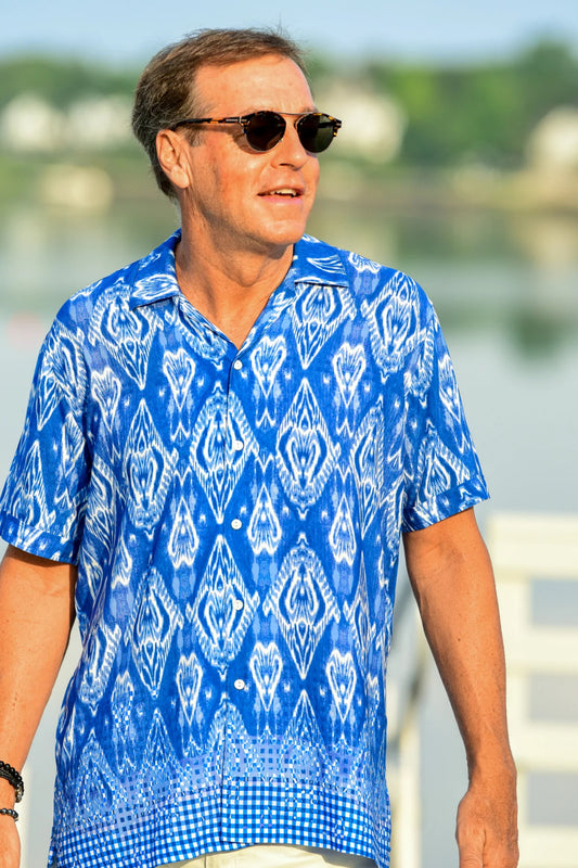 Walker & Wade - Men's Panama Shirt - Marine