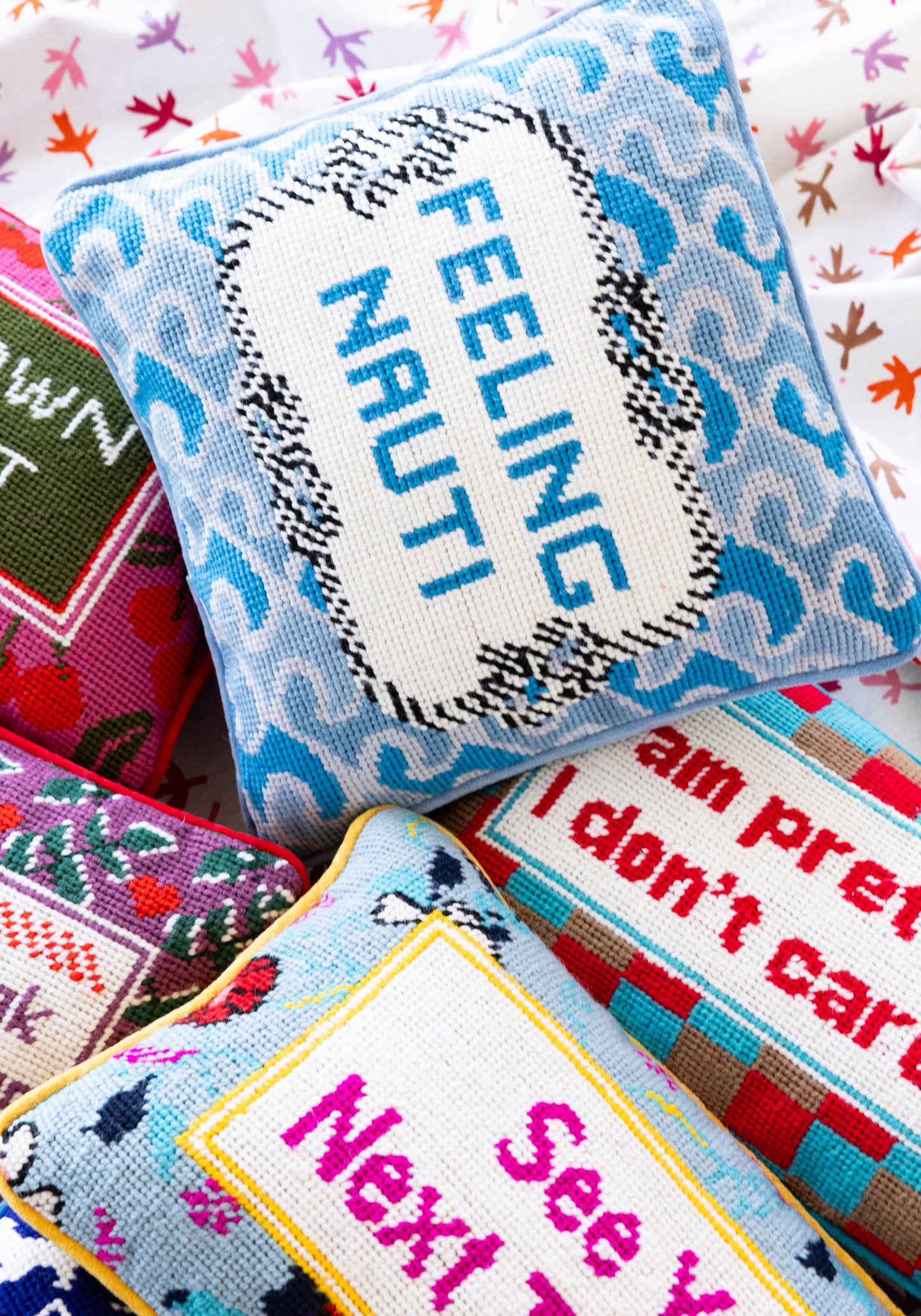 Feeling Nauti Needlepoint Pillow