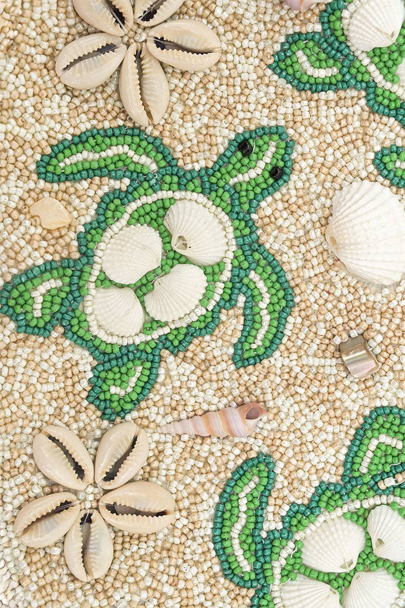 America & Beyond - Sea Turtle Shell Beaded Shoulder Bag