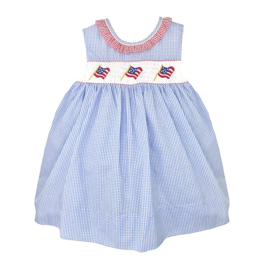 Petit Ami & Zubels - Sun Dress with Flag Hand Picture Smocking