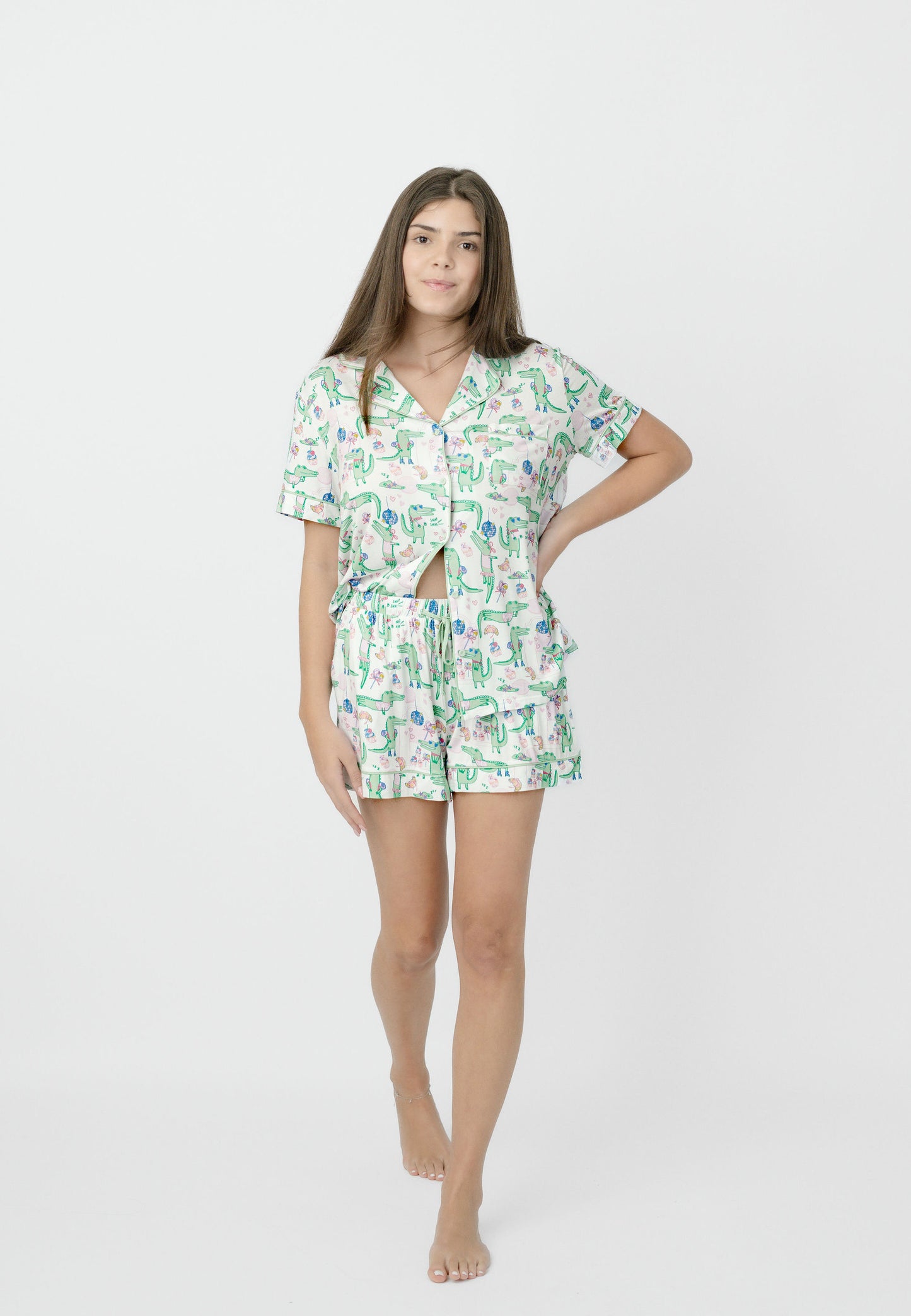 IMBALI - Alligator Disco Short Pajama Set - Ladies