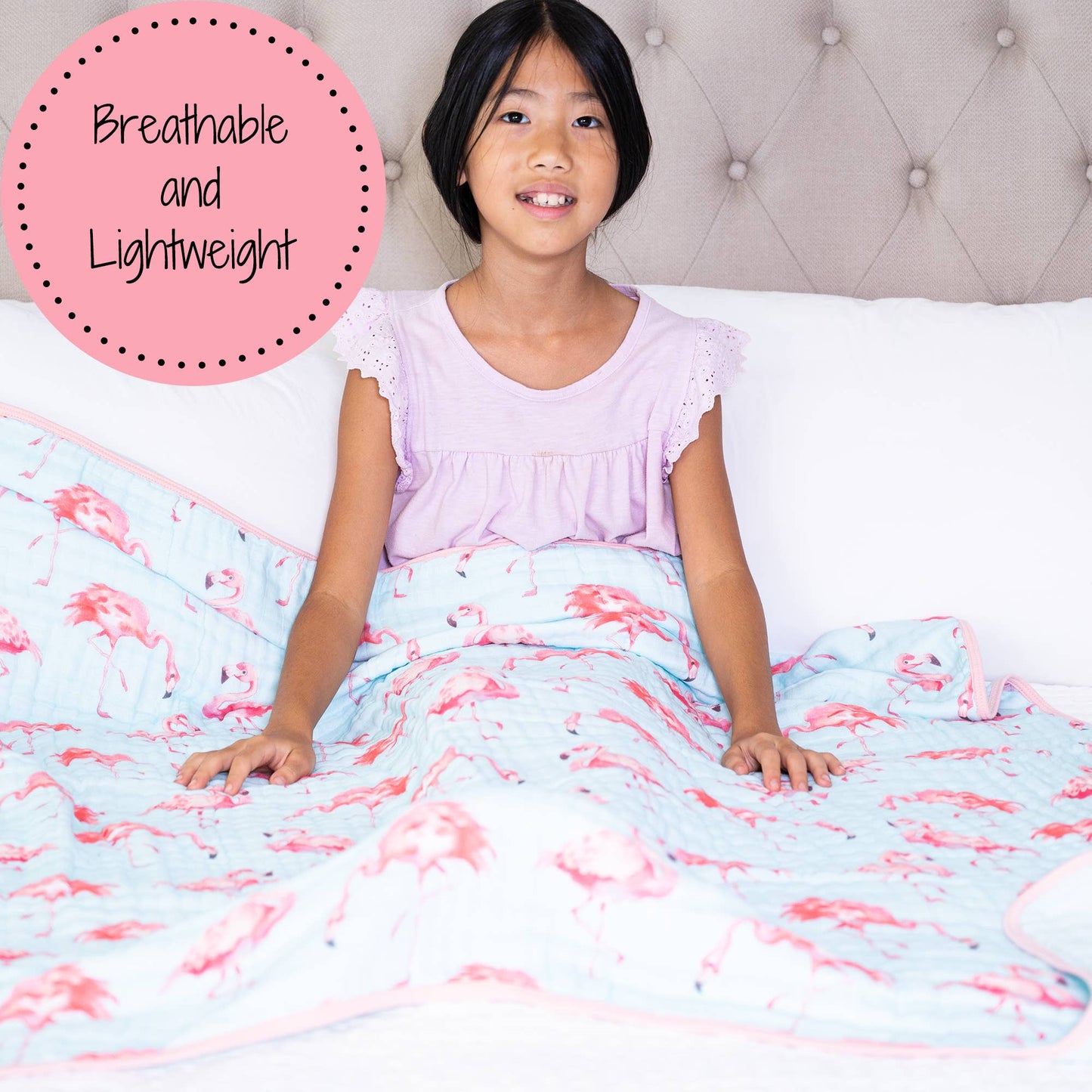 LollyBanks - Flamingo Baby Toddler 100% Cotton Muslin Blanket