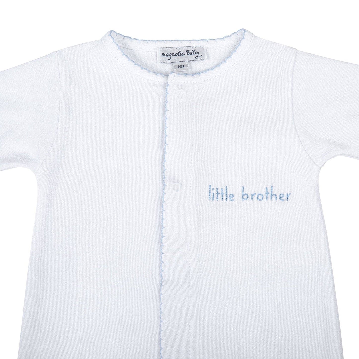 Magnolia Baby - Little Brother Embroidered Baby Converter Gown