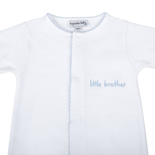 Magnolia Baby - Little Brother Embroidered Baby Converter Gown
