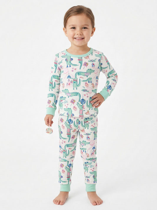 IMBALI - Alligator Disco Kids Long Pajama Set