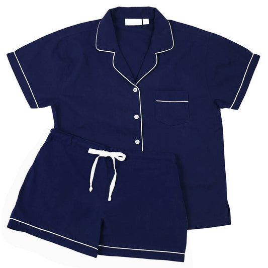 Needham Lane - Cooper Navy Short Sleeve Shorty Pajamas