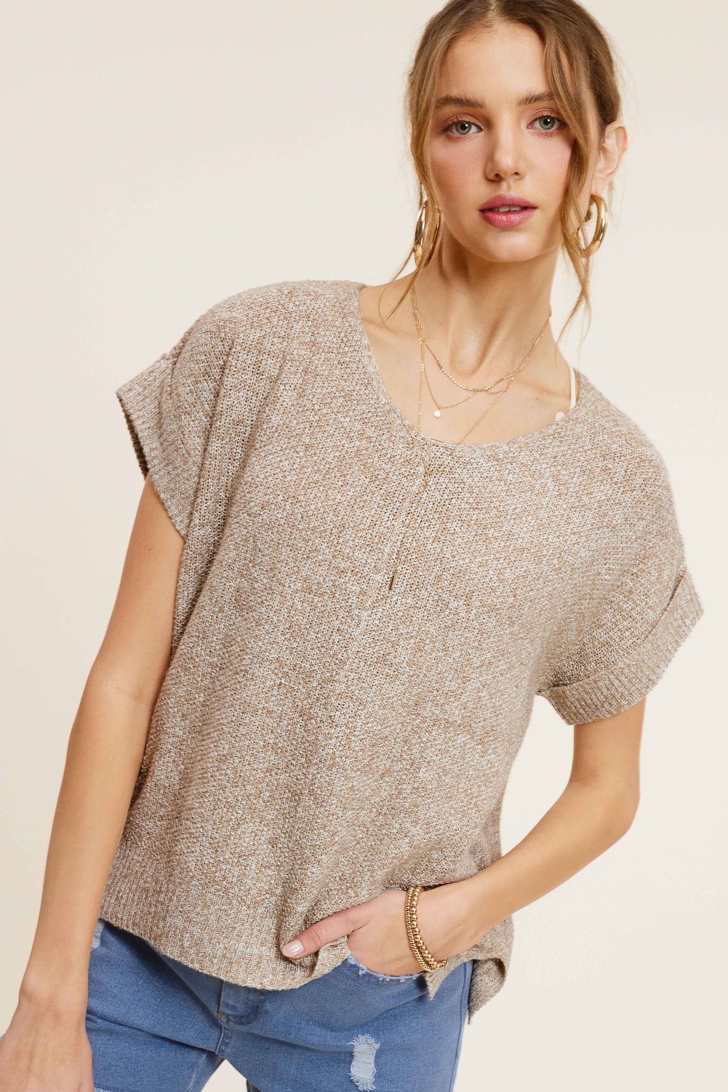 La Miel - Soft Lightweight Loose Fit Textured Pullover Sweater