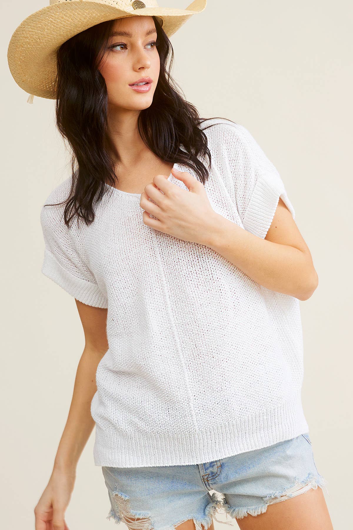 La Miel - Soft Lightweight Loose Fit Textured Pullover Sweater