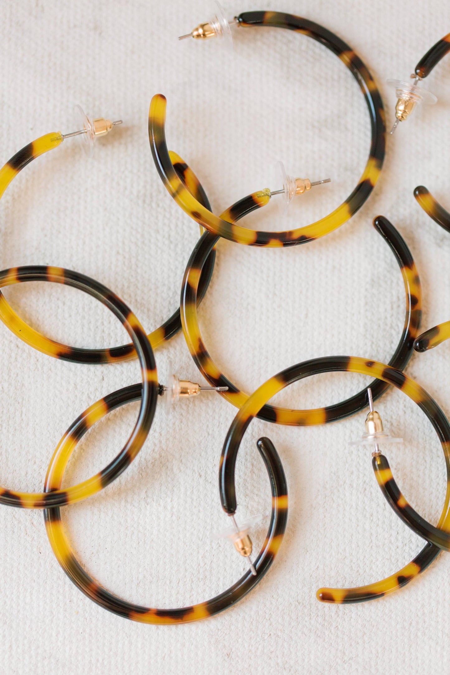 St Armands Designs of Sarasota - 1.25" Skinny Brown Tortoise Hoop Earrings