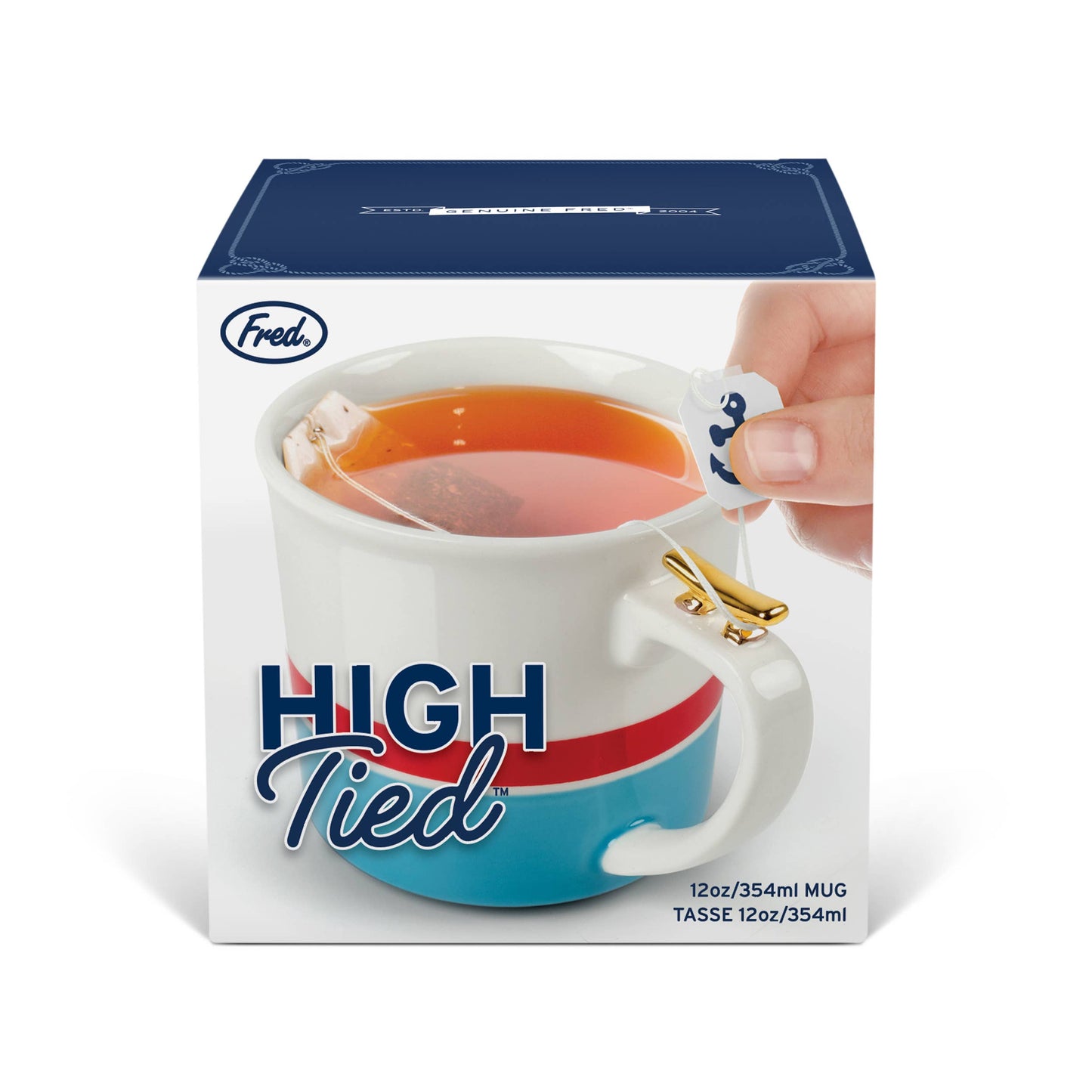 Fred & Friends - HIGH TIED Tea Mug - 12oz Ceramic Mug with Nautical Design