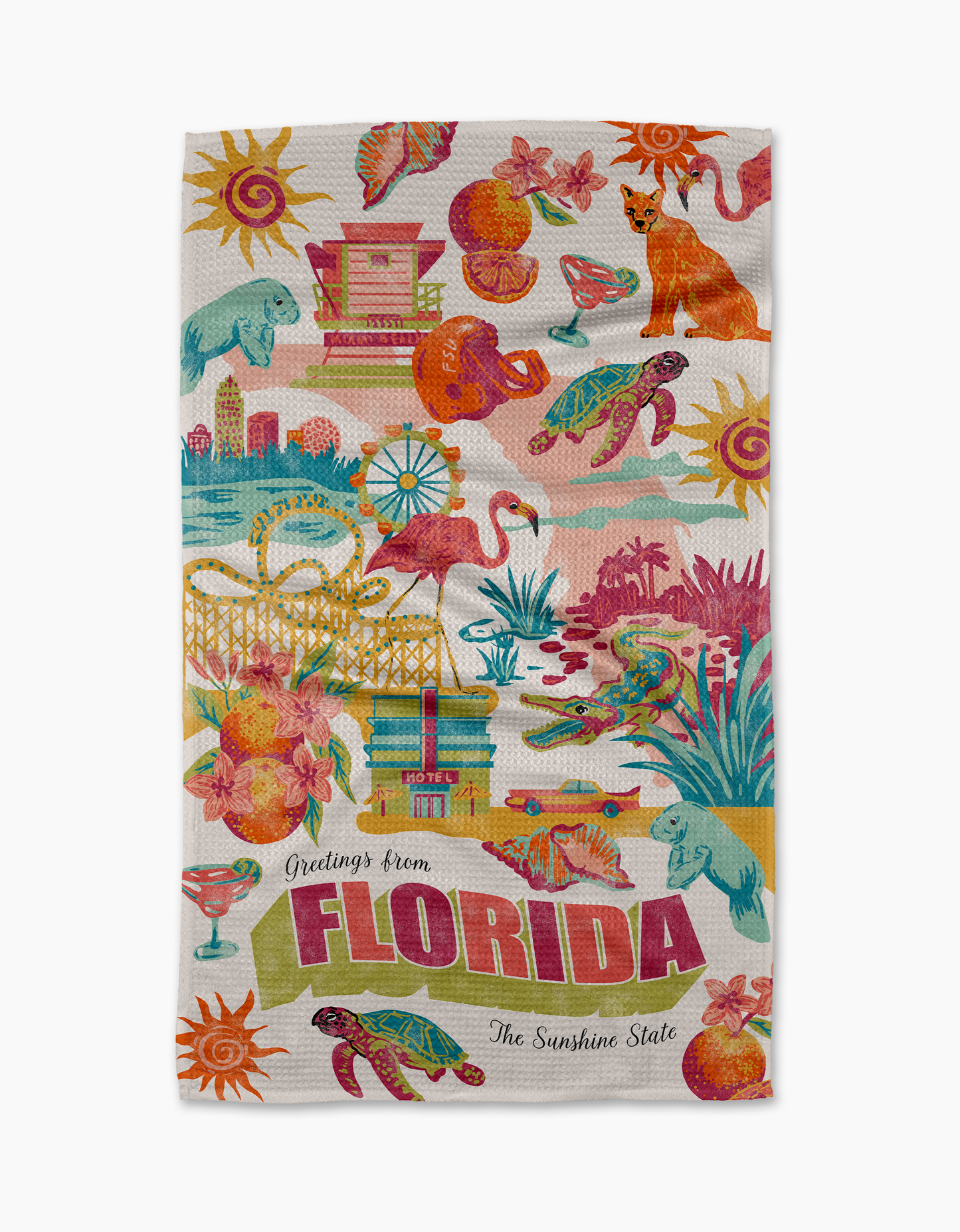 Geometry - Greetings From Florida Tea Towel