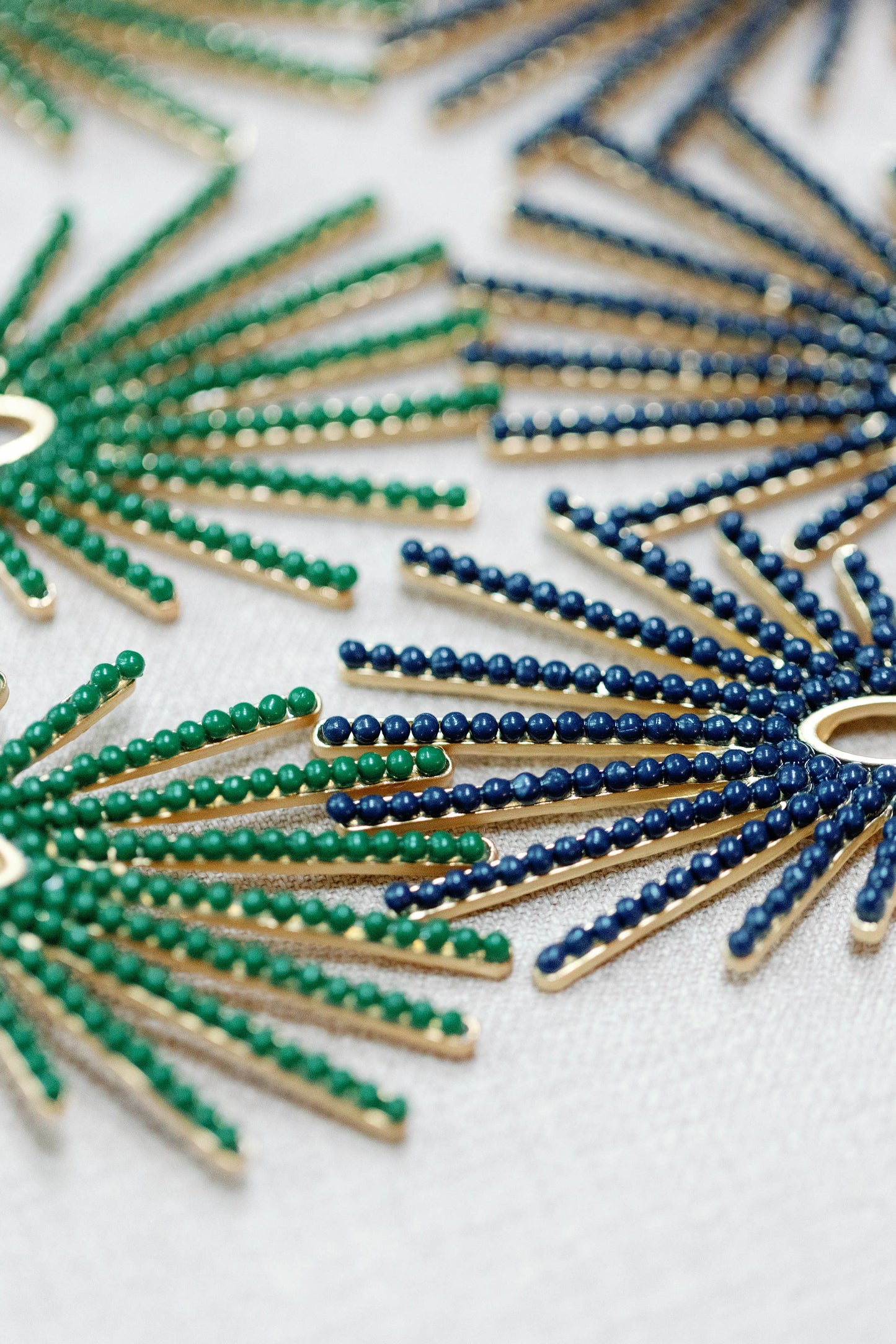 St Armands Designs of Sarasota - Navy Sunburst Statement Drop Earrings
