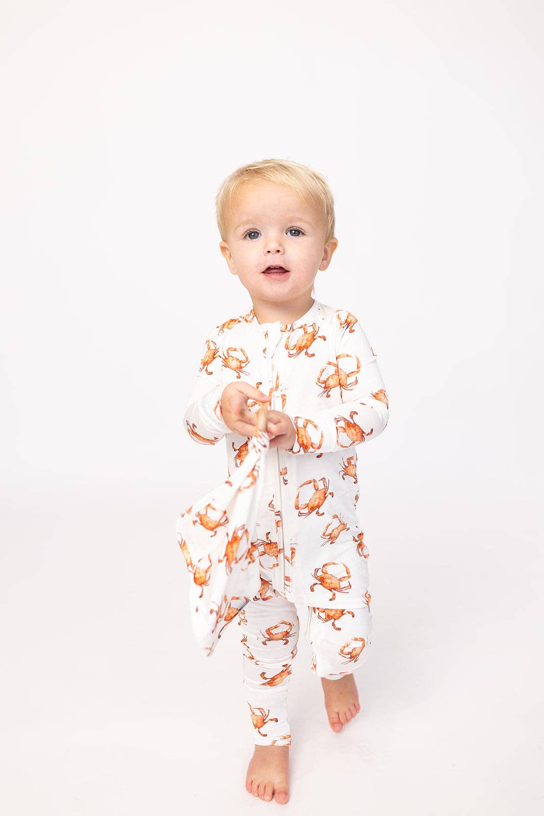 Southern Slumber - Orange Crab Double Zipper Bamboo Infant Sleeper