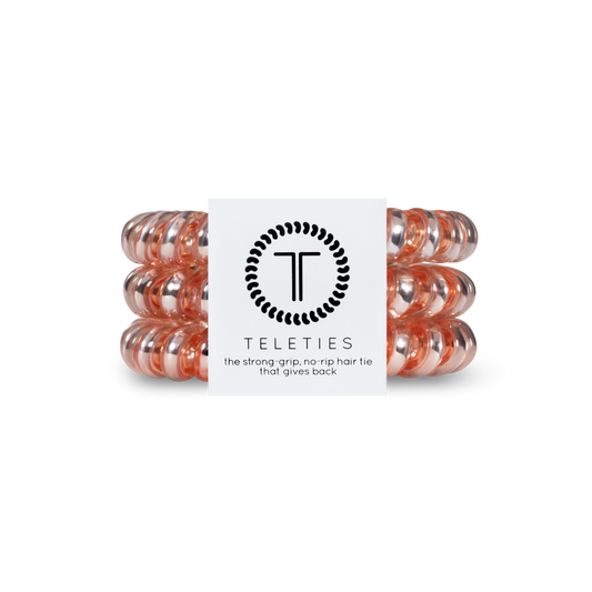 TELETIES - Spiral Hair Coils | Large | Millennial Pink Hair Ties