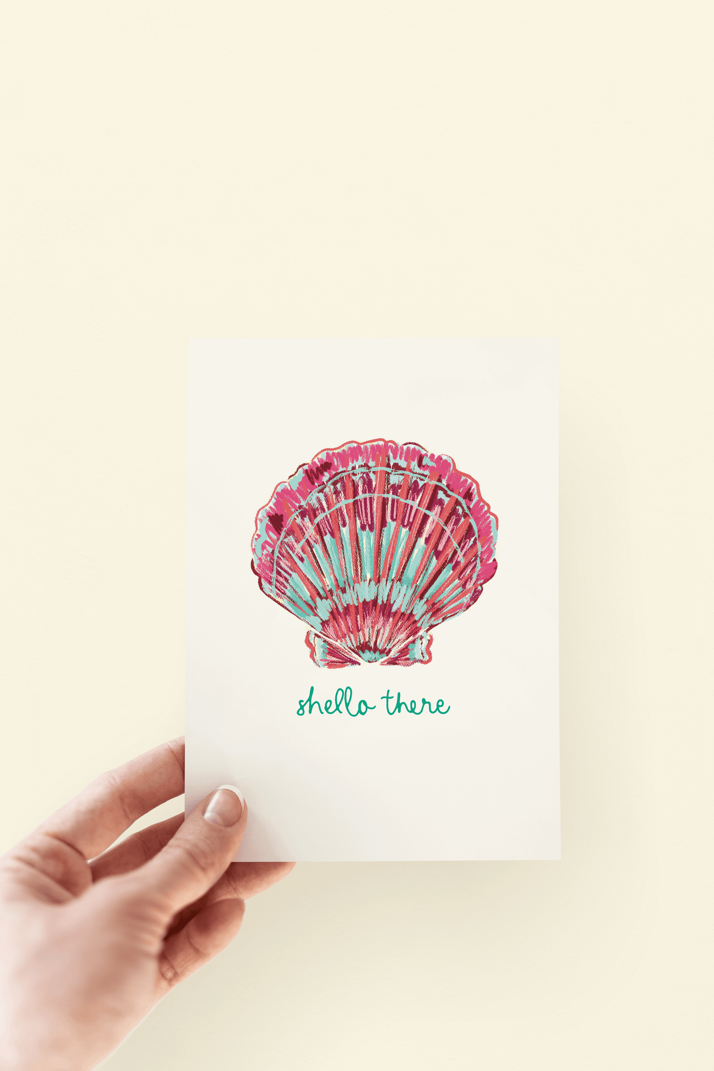 The Shelley Society - Shello There Seashell Beach Coastal Punny Greeting Card