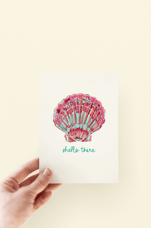 The Shelley Society - Shello There Seashell Beach Coastal Punny Greeting Card