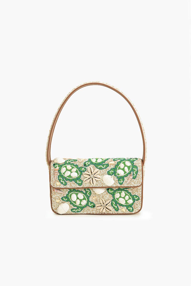 America & Beyond - Sea Turtle Shell Beaded Shoulder Bag