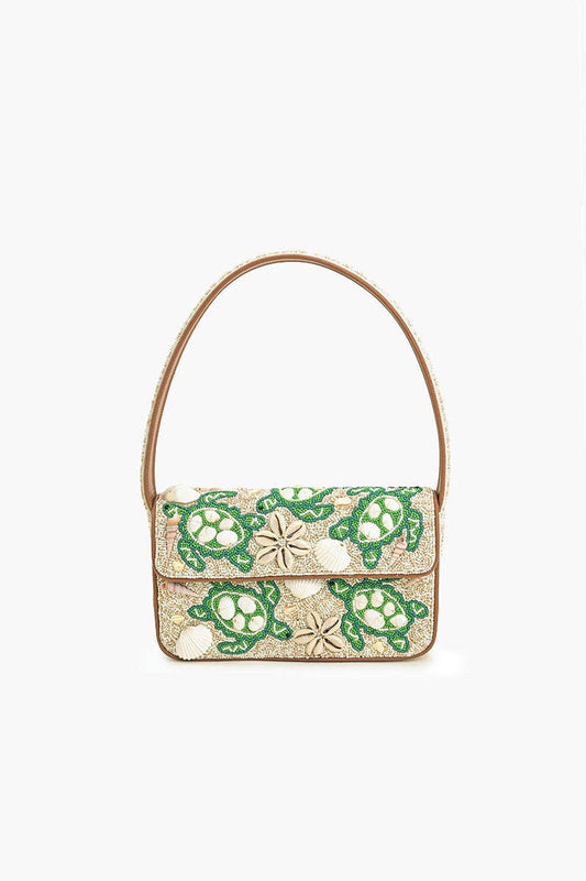 America & Beyond - Sea Turtle Shell Beaded Shoulder Bag