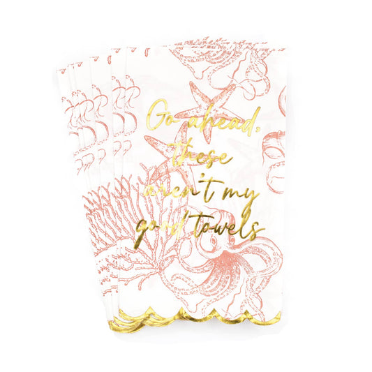 8 Oak Lane - Coral Octopus Paper Guest Towel Packs