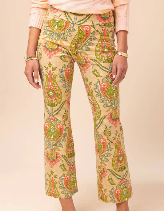 Spartina - Maren Kick Flare Pant Mercer House Damask Flax