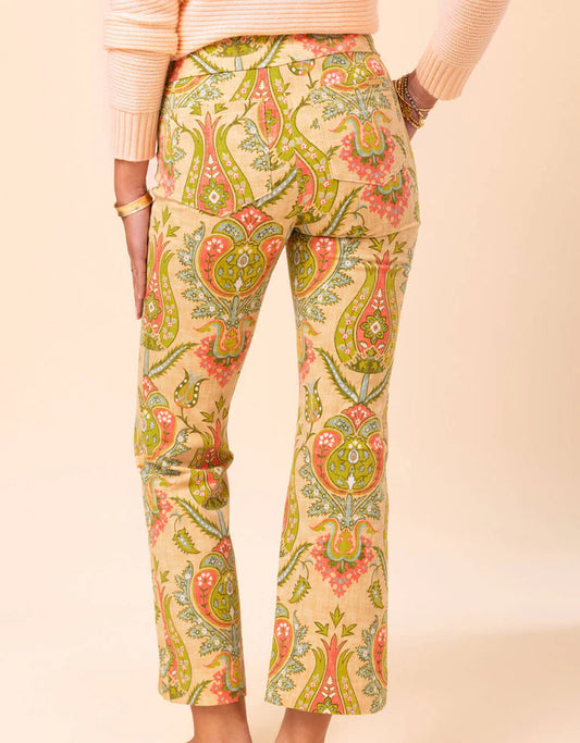 Spartina - Maren Kick Flare Pant Mercer House Damask Flax
