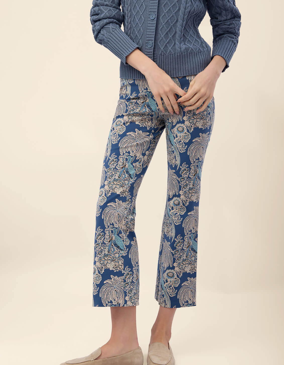 Spartina - Maren Kick Flare Pant - St Augustine Bird Palm Blue