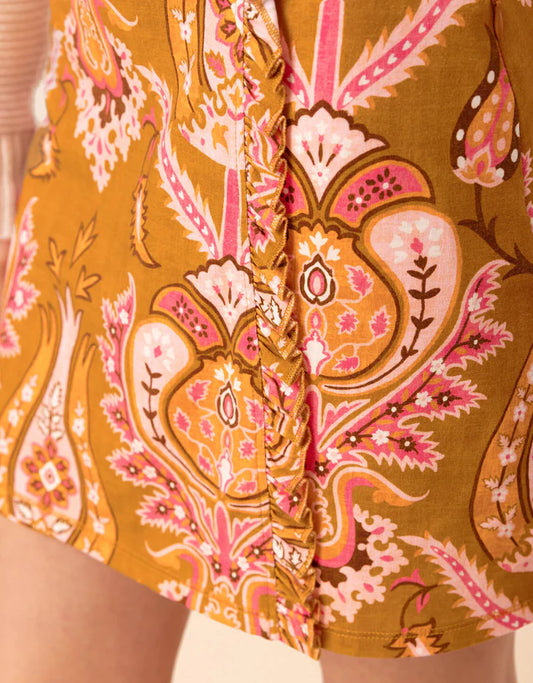 Spartina - Ruffle Skort Mercer House Damask Brown